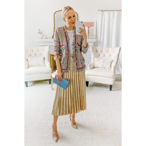 Anthropologie Natalia Sequined Midi Skirt - Picture 2 of 9